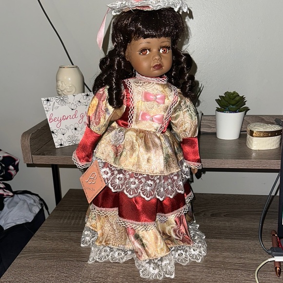 Ashley Bells Other - Red and Cream Collectible Doll with Lace Details